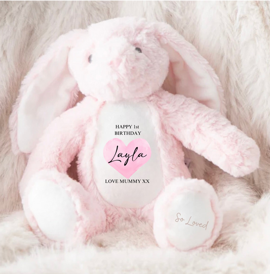 Personalised Happy Birthday Bunny Rabbit Teddy