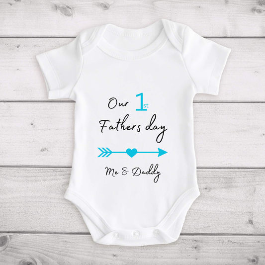Personalised Our 1st Fathers Day Baby Vest