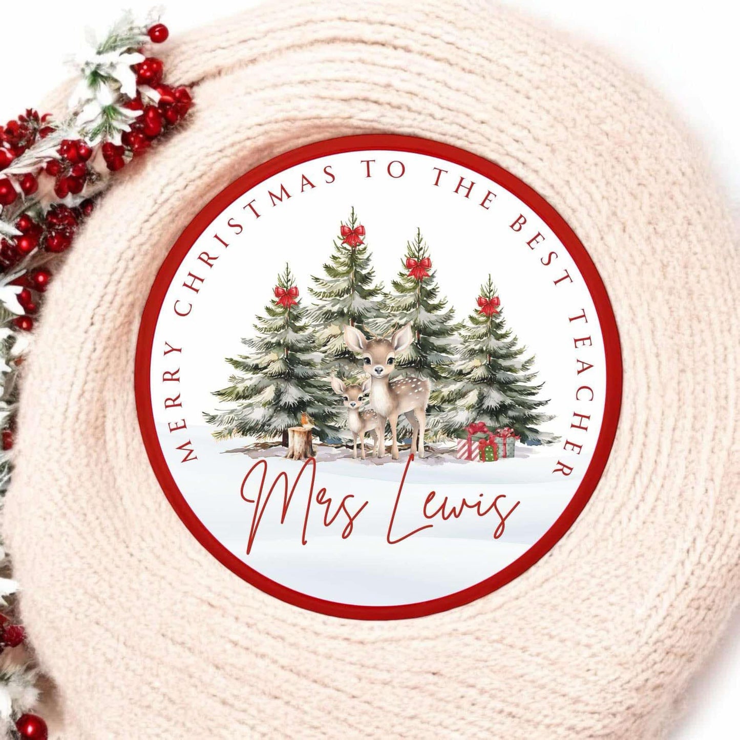 Personalised Chocolate Tub Christmas Labels