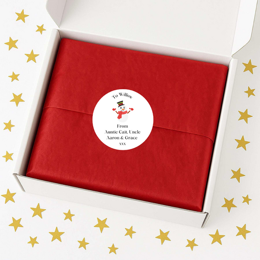 Personalised Snowman Christmas Gift labels