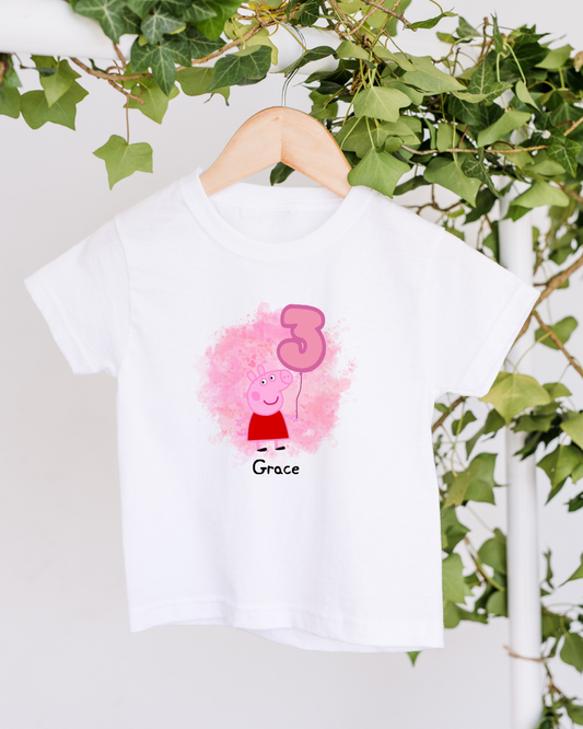 Personalised Peppa Pig Birthday T-shirt