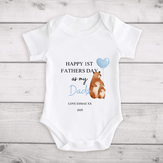 Personalised Happy 1st Fathers Day Baby Vest