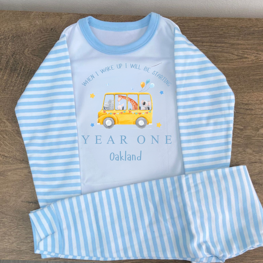 Personalised When I wake up I'll be starting school pyjamas-Car