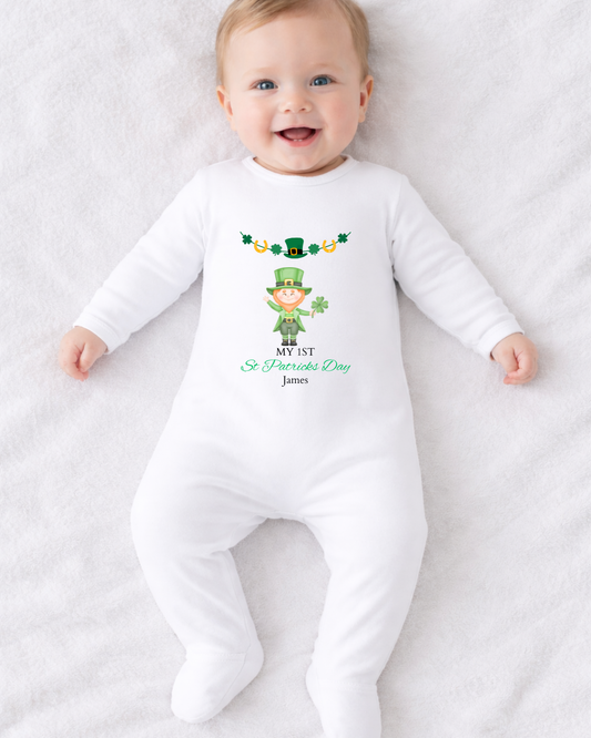 Personalised St Patrick’s Day Leprechaun T-shirt & Sleepsuit