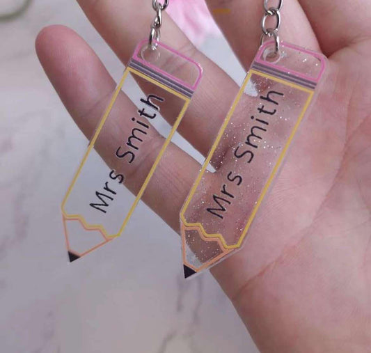 Personalised Teacher Pencil Keyrings