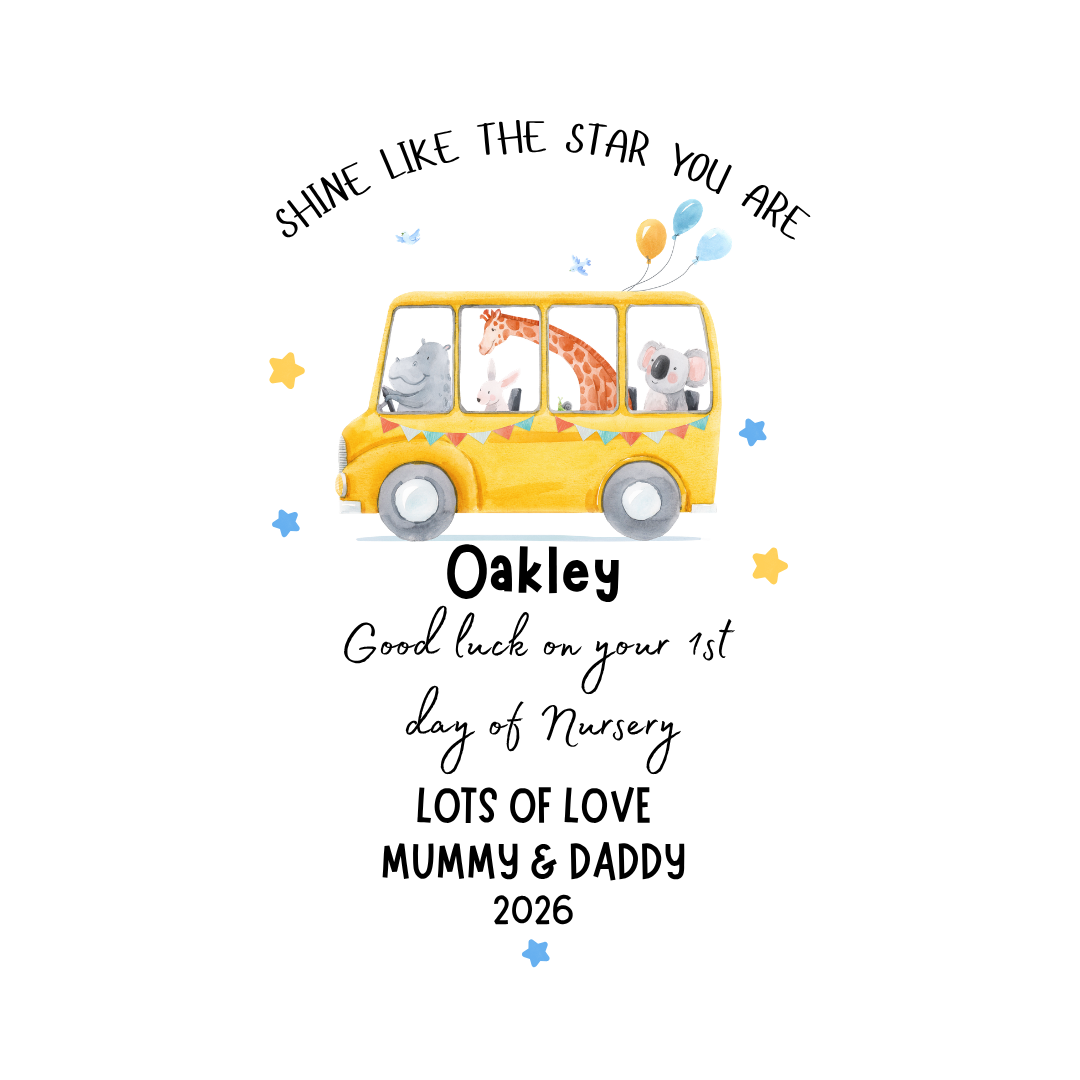 Personalised  Good Luck On Your First Day Of School Teddies - School bus