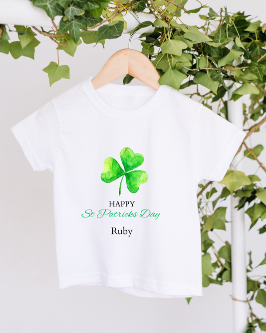 Personalised St Patrick’s Day Clover T-shirt & Sleepsuit