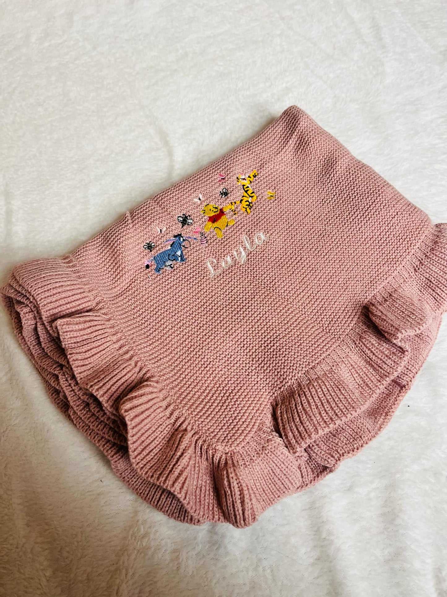 Personalised Embroidery Name and Design Baby Blanket