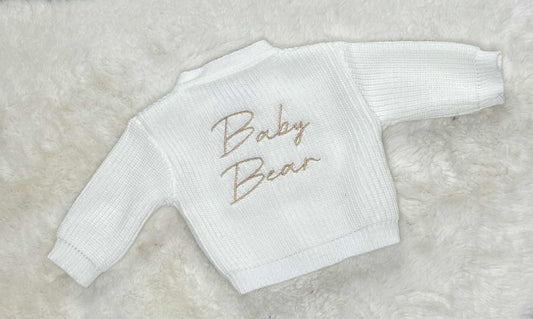 Personalised Ribbed Knitted Baby Cardigan