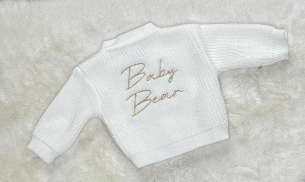 Personalised Ribbed Knitted Baby Cardigan