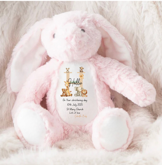 Personalised Safari Themed Christening Day Teddy