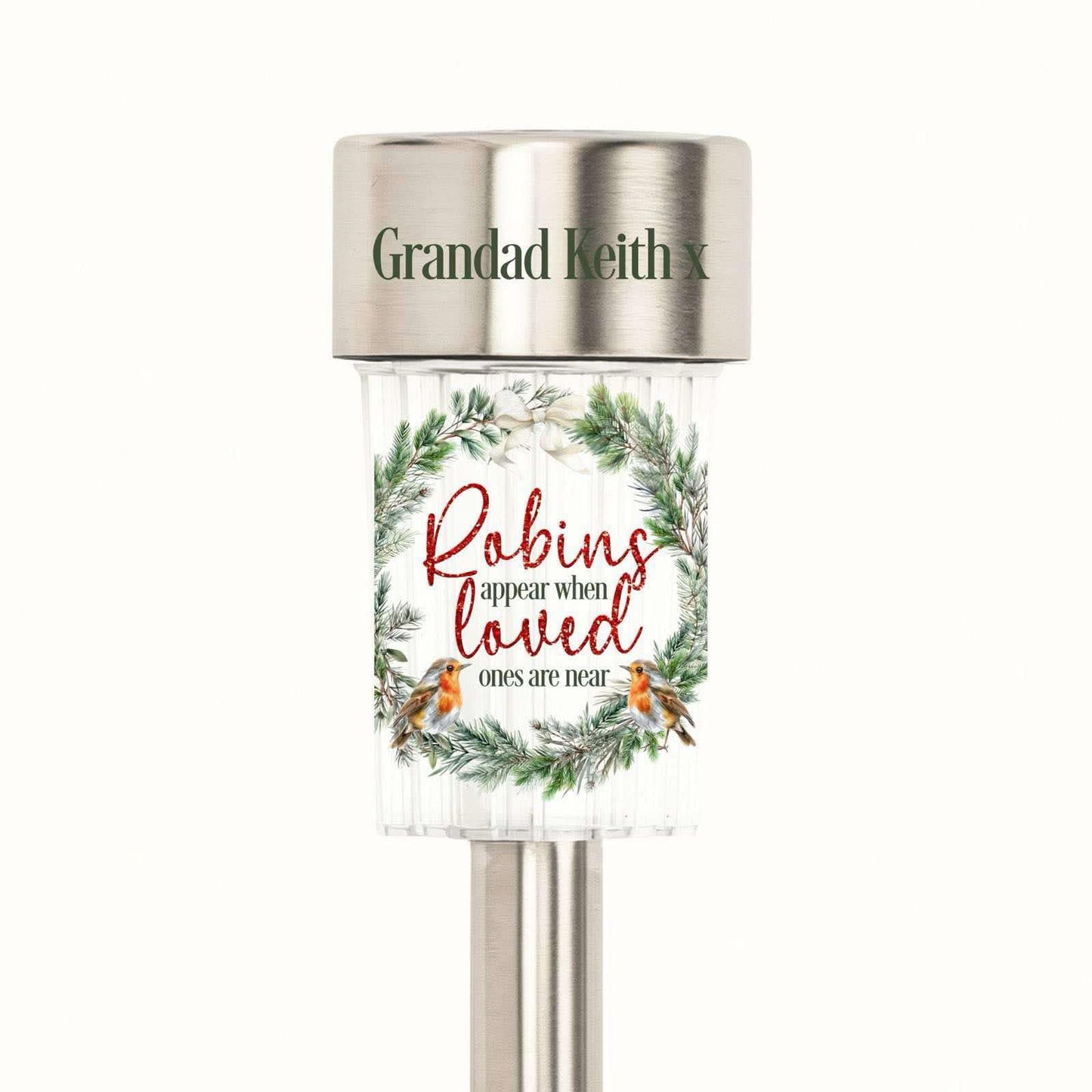 Personalised Memorial Solar Light – Robins Appear When Loved Ones Are Near