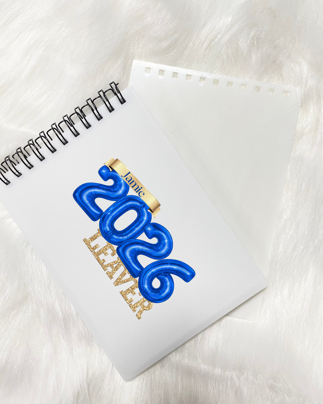 2026 School Leavers Personalised Autograph Notebook- Balloon Text