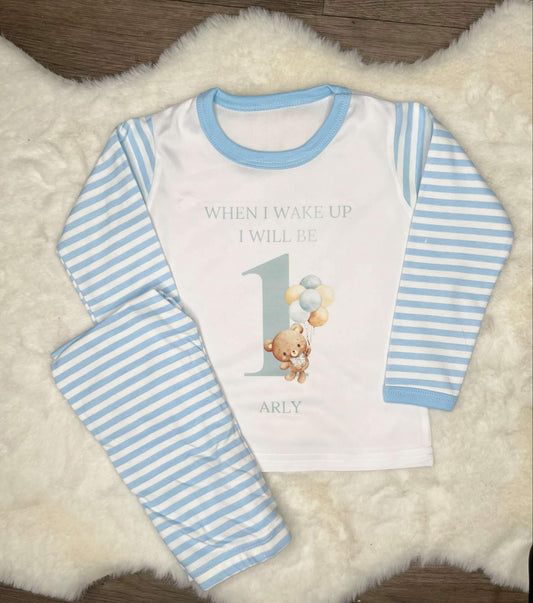 Personalised When I Wake Up Bear Birthday Pyjamas
