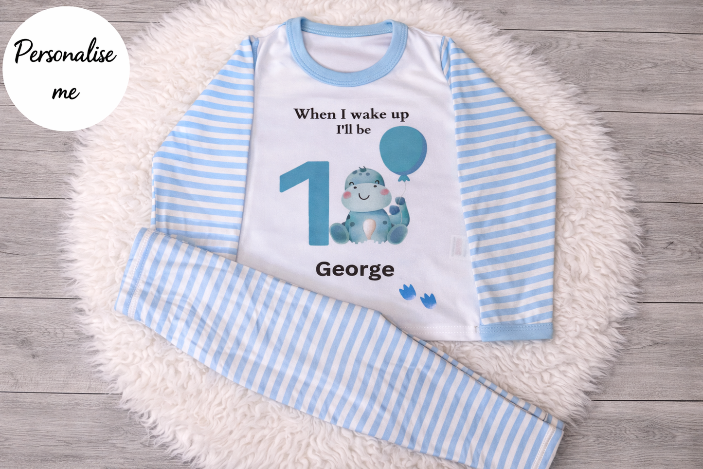 Personalised Dinosaur Birthday Pyjamas