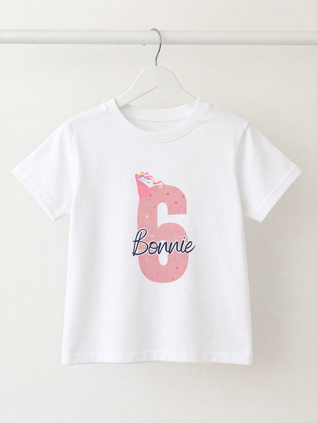 Personalised Girl Pink Birthday Age T-shirt