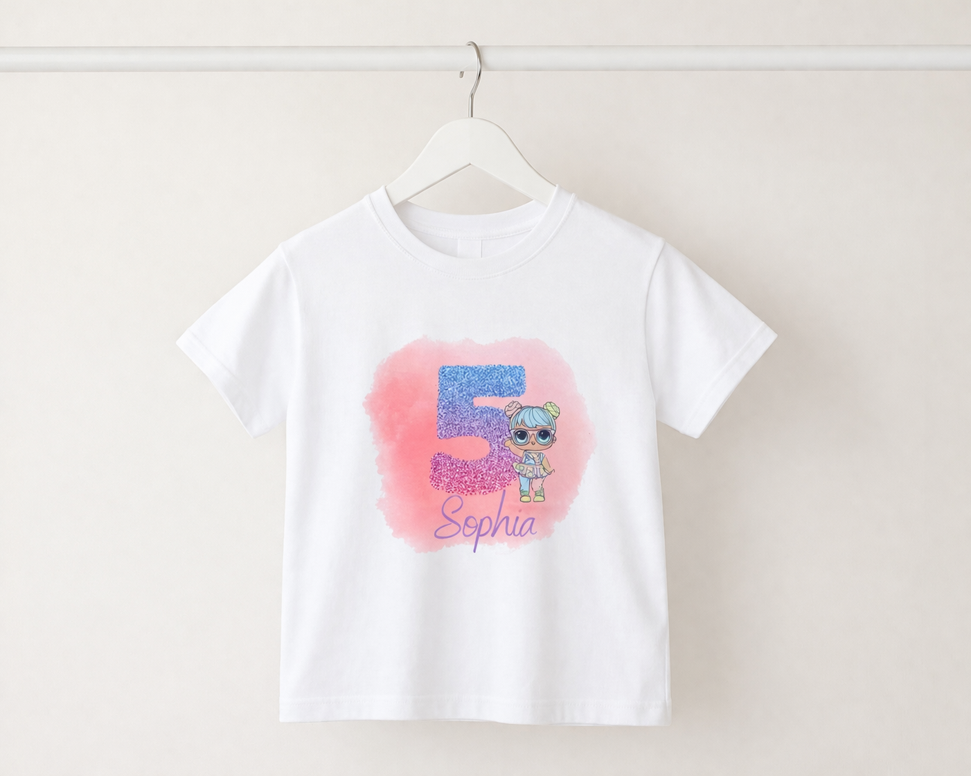 Personalised Girls Birthday LOL Doll T-shirt