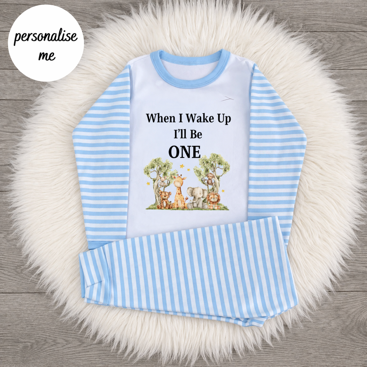 Personalised Safari Animals Birthday Pyjamas