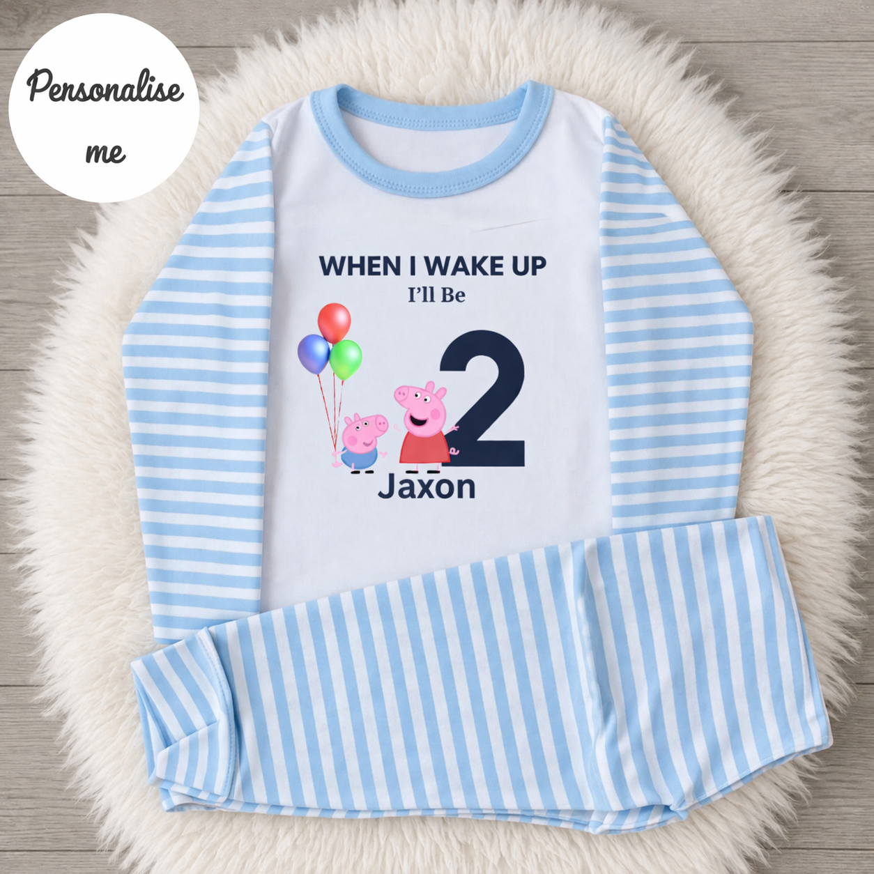 Personalised Peppa Pig Themed Pyjamas