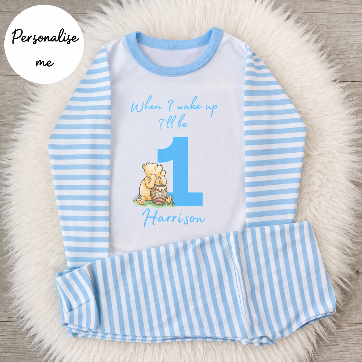 Personalised Winnie The Pooh Themed Pyjamas