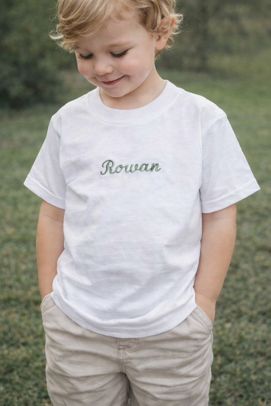 Personalised Embroidery White Children's T-shirt