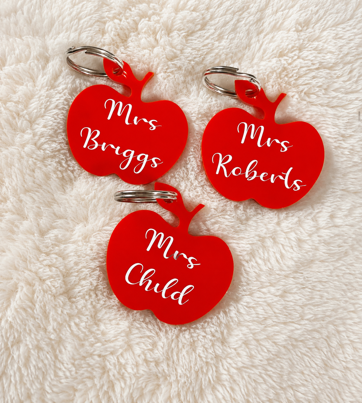 Personalised Teacher Apple Keyring