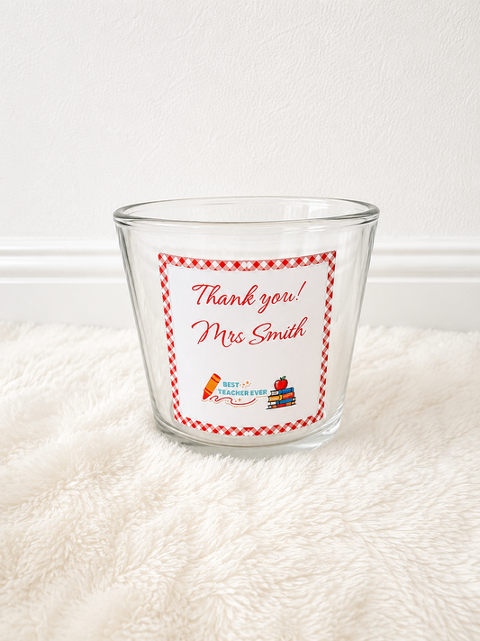 Personalised Teacher Thank You Candle- Small