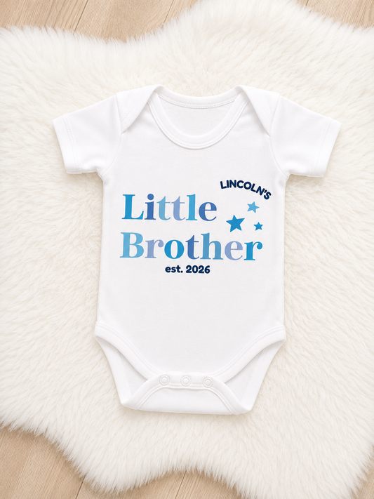 Personalised Little Brother Baby Vest