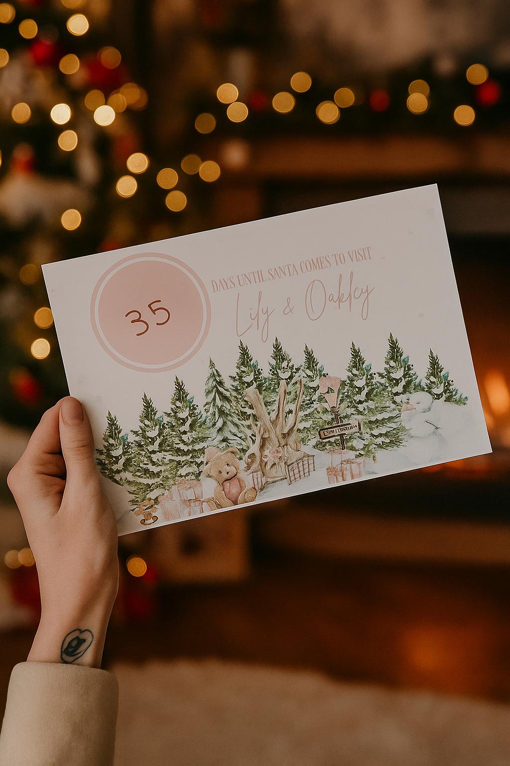 Personalised Laminated Christmas Countdown Sign