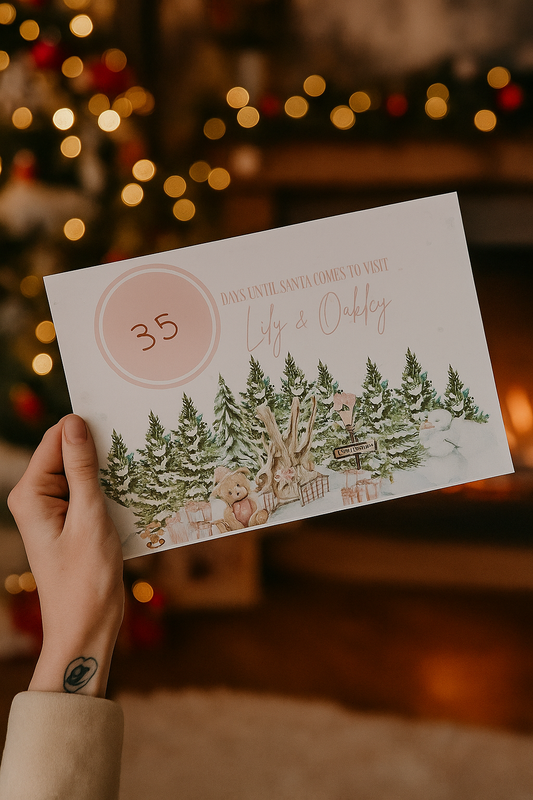 Personalised Laminated Christmas Countdown Sign