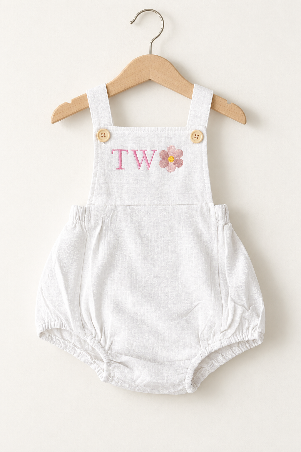 Personalised Embroidered Flower Power Birthday Baby Romper