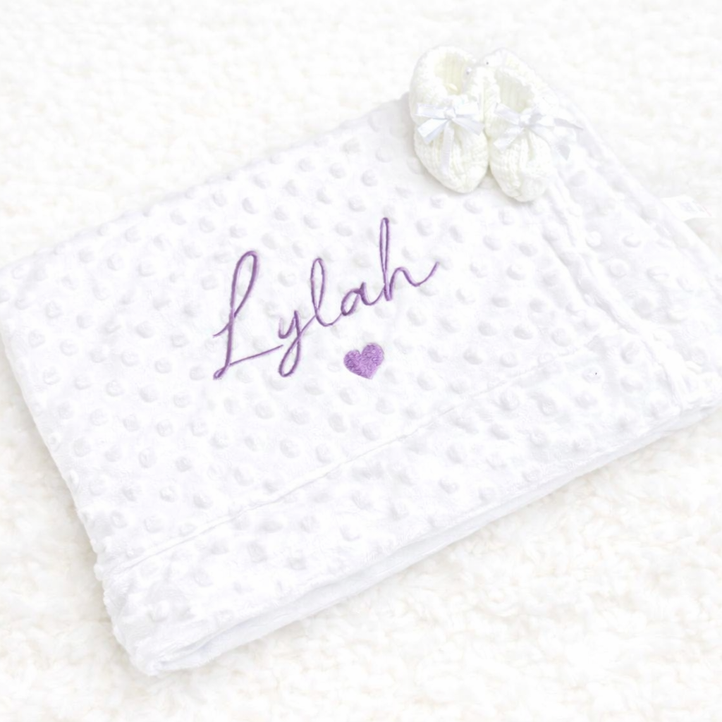 Personalised Embroidered Baby Bubble Blanket
