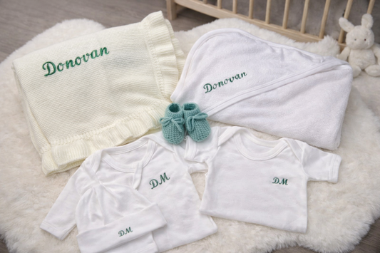 Personalised Embroidered Newborn Baby Set