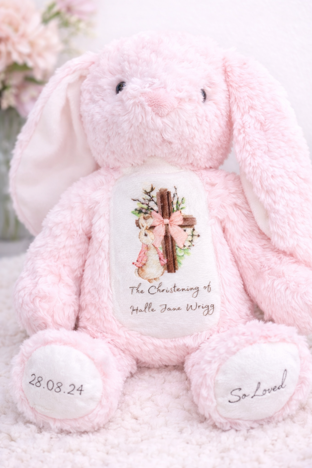Personalised Christening Keepsake Bunny Rabbit Teddy