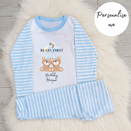 Personalised My Beary First Birthday Pyjamas
