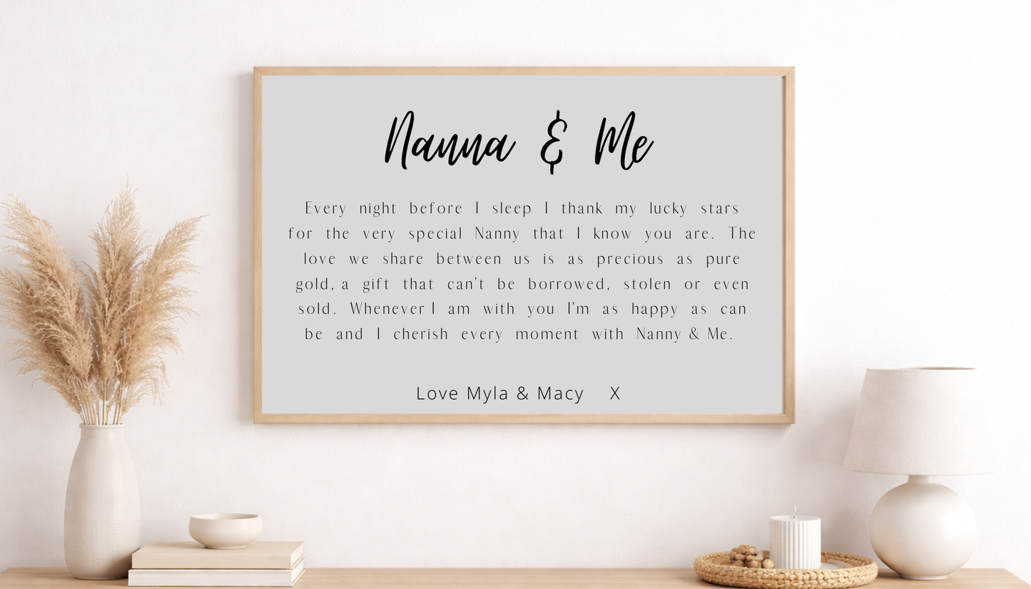 Personalised Nanna And Me Print