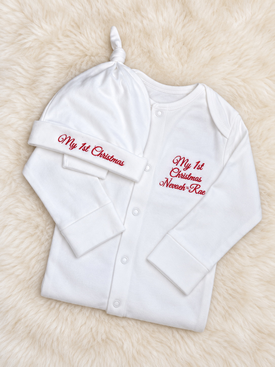 Embroidered My 1st Christmas Baby Sleepsuit