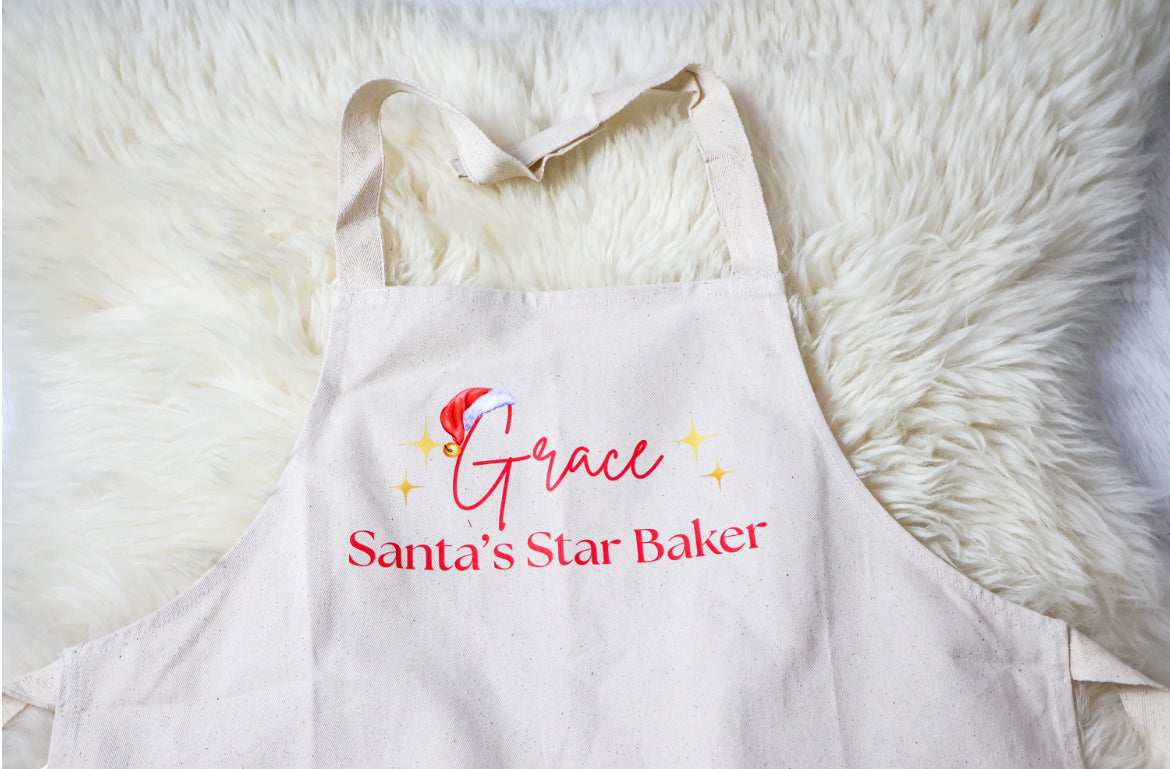 Personalised Santa Star Baker Christmas Baking Apron