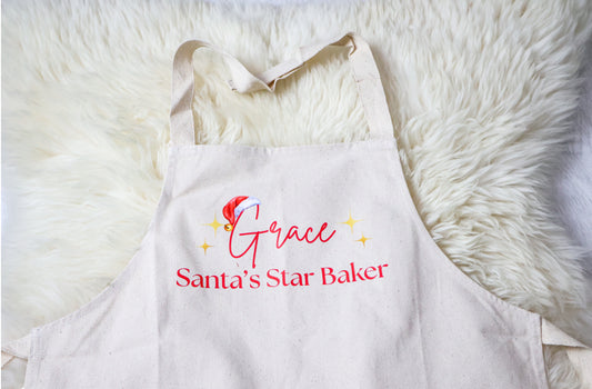 Personalised Santa Star Baker Christmas Baking Apron