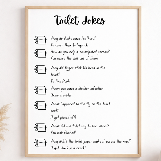 Funny bathroom toliet jokes print