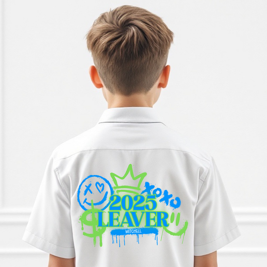 Personalised Graffiti School Leavers T-shirt Iron On Label