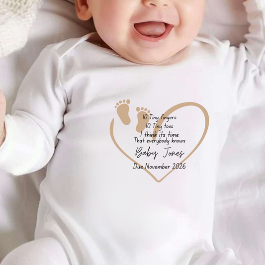 Personalised Baby Announcement Sleepsuit