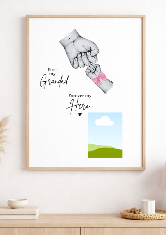 My Grandad My Hero Personalised Print