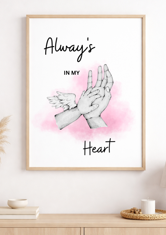 Personalised Always In My Heart Print
