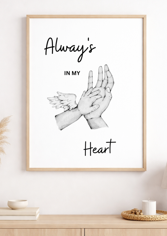 Personalised Always In My Heart Print