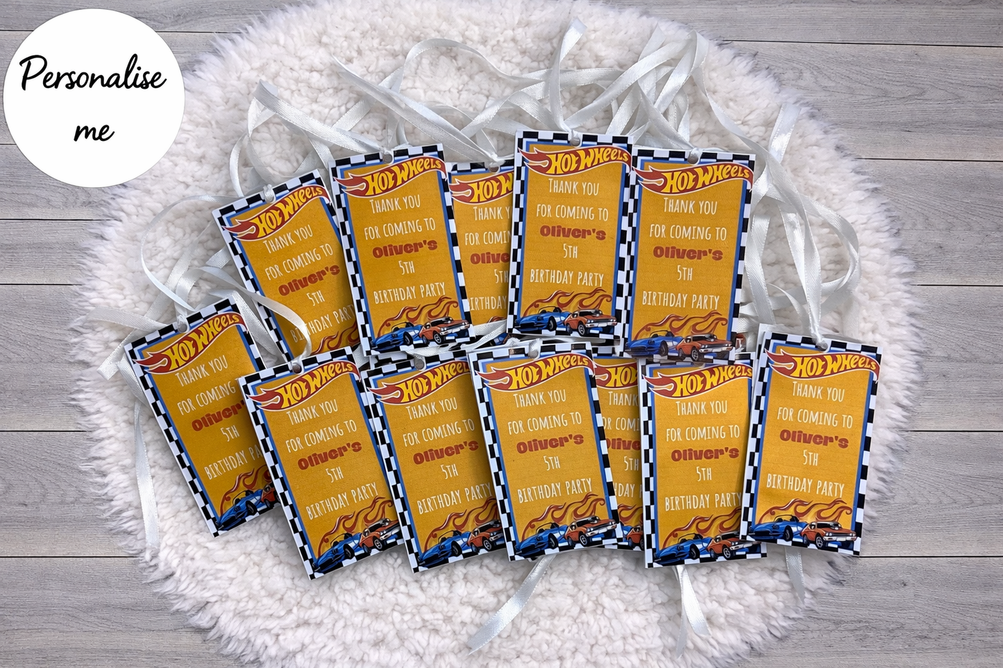 Hot wheels Party Bag Tags