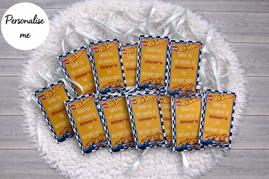 Hot wheels Party Bag Tags