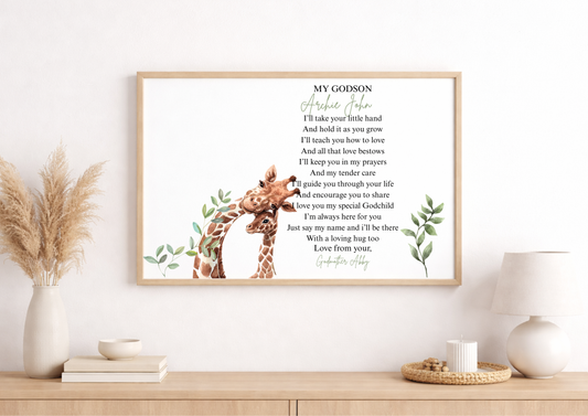 Personalised My God Child Print