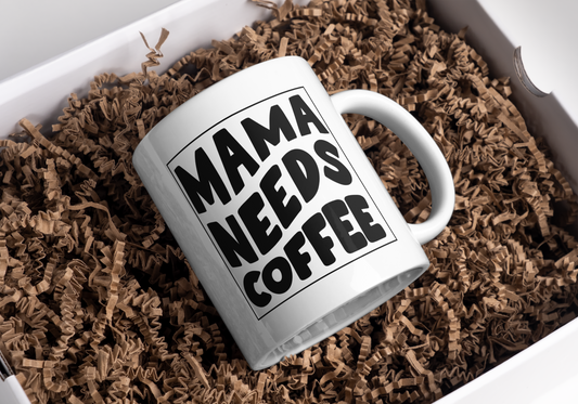 Mama Needs Coffee Mug, idea gift for a mum in your life or even as a treat for yourself