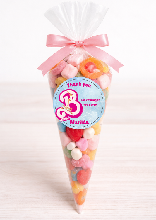 Personalised Barbie Birthday Party Stickers
